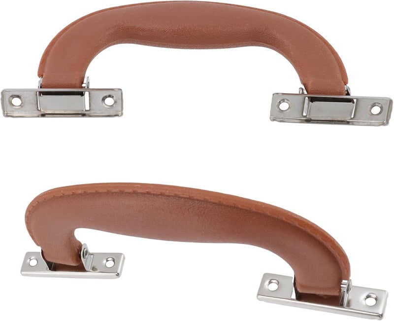 Geesatis 2 Pcs Luggage Handles Plastic Pull Handles for Suitcase Luggage Trunk Guitar Musical Box Handles Accessories, with Mounting Screw,Brown Red,5.9inch Length - Image 5